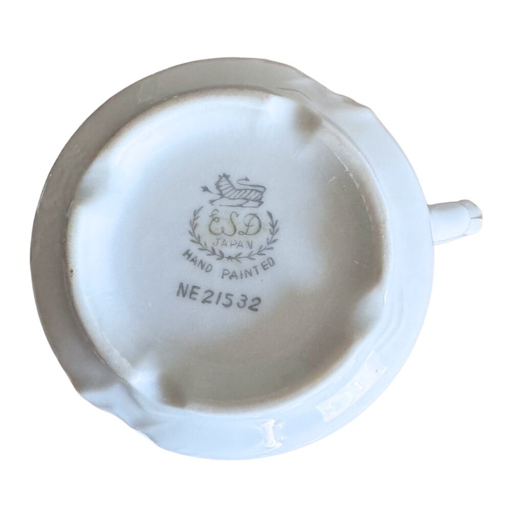 Lobster Creamer and Saucer Stamped ESD Japan Hand Painted Porcelain MCM Vintage - Picture 5 of 7